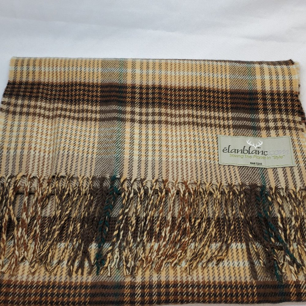 Elan Blanc Saving the Planet in Style Plaid Scarf